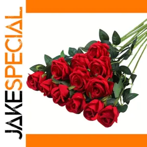 Artificial Red Roses Set of 10