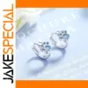 Silver Paw Print Earrings with Blue Zircon