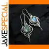 Vintage Silver Drop Earrings with Imitation Turquoise