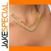 Multi-Layer Stainless Steel Gold Necklace with Zircon