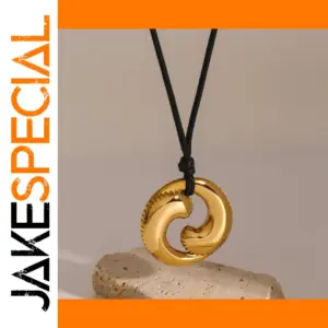 Stainless Steel Gold Spiral Pendant Necklace
