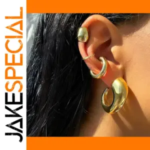 Stainless Steel Chunky Round Earrings