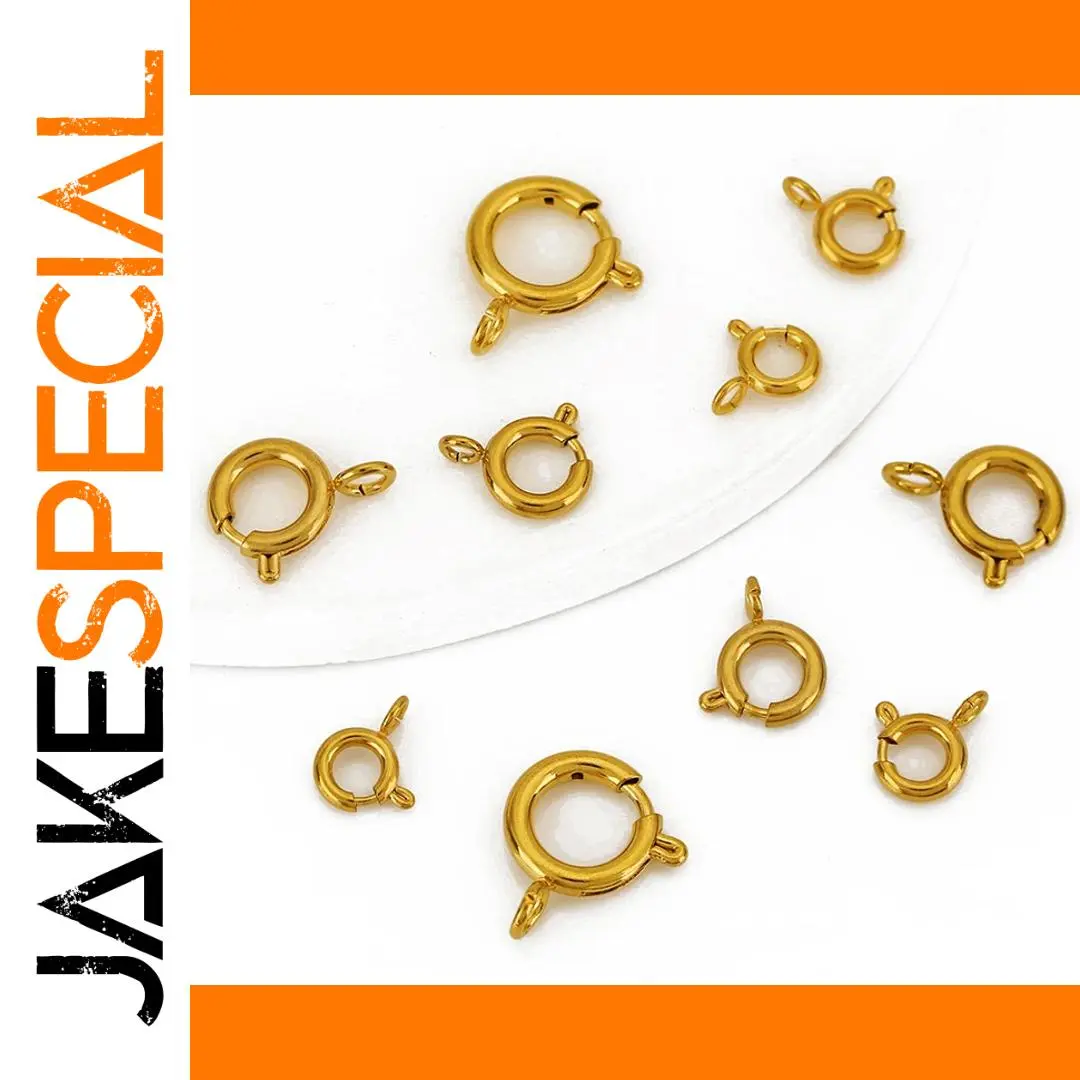 Stainless Steel & Gold Spring Clasp Set for Jewelry 1 Stainless Steel & Gold Spring Clasp Set for Jewelry