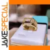 Gold Unisex Ring with Square Zircon