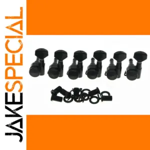 Black Left-Handed Locking Guitar Tuners Set