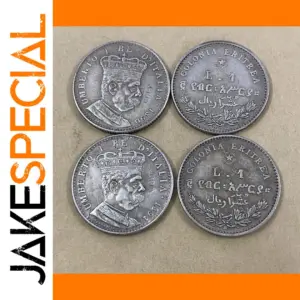 Vintage Italian Eritrea 1 Lira Replica Coins Set