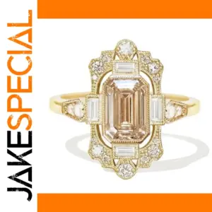 Gold Cocktail Ring with Zircon Stones