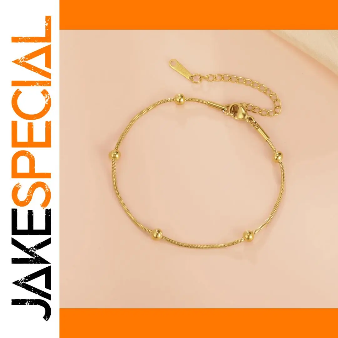 Elegant Beaded Stainless Steel Women's Bracelet 1 Elegant Beaded Stainless Steel Women's Bracelet