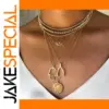 Stainless Steel Gold Wishbone Necklace JDN0308025
