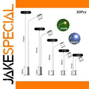 Miniature Street Lamps for Dioramas Set of 30