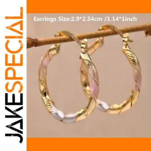 Tricolor Metal Hoop Earrings for Women