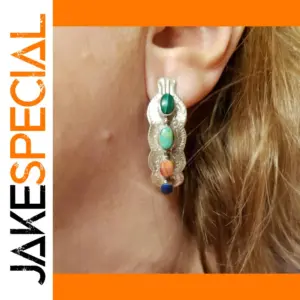 Vintage Floral Drop Earrings with Gems