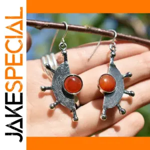 Vintage Sci-Fi Yellow Stone Drop Earrings