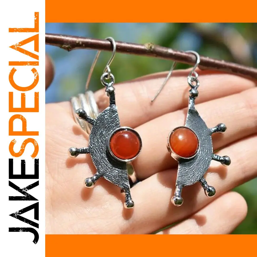 Vintage Sci-Fi Yellow Stone Drop Earrings 1 Vintage Sci-Fi Yellow Stone Drop Earrings