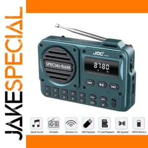 Vibrant Blue-Green Portable FM Radio