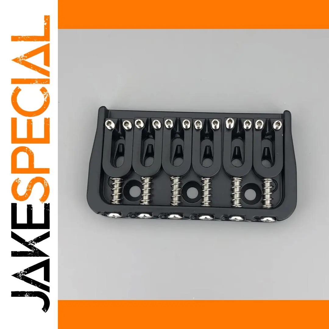 6-String Metal Fixed Guitar Bridge in Black, Chrome, Gold 1 6-String Metal Fixed Guitar Bridge in Black, Chrome, Gold