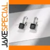 Black Cubic Zirconia Stud Earrings for Women