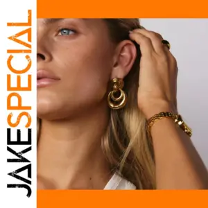 Bold Gold Stainless Steel Geometric Earrings