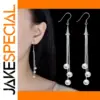 Silver Pearl Drop Earrings with Cubic Zirconia