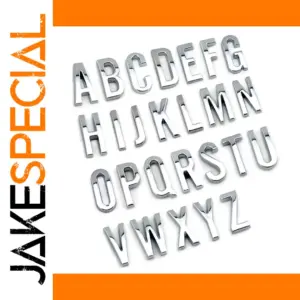 Chrome 3D Slim Letter Set for Vehicles and Home