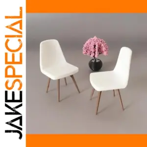 Miniature Dollhouse Chair Set in White and Light Brown