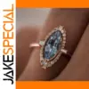 Rose Gold Women’s Ring with Blue Zircon