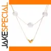 Elegant Stainless Steel Pearl and Heart Necklace Set