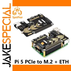 PCIe to M.2 SSD and Ethernet HAT for Raspberry Pi 5
