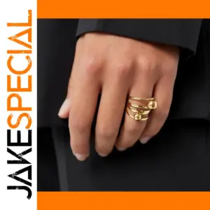 Elegant Gold Stainless Steel Multi-Layer Ring Set