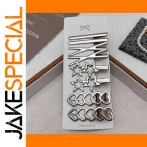 Elegant 8-Pc Silver Metal Hairpin Set