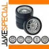 1/18 Scale RC Drift Tires Set with Silver Rims