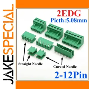 Green 2EDG PCB Terminal Block Connector 5.08mm Pitch