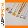 Gold Stainless Steel Star Necklace