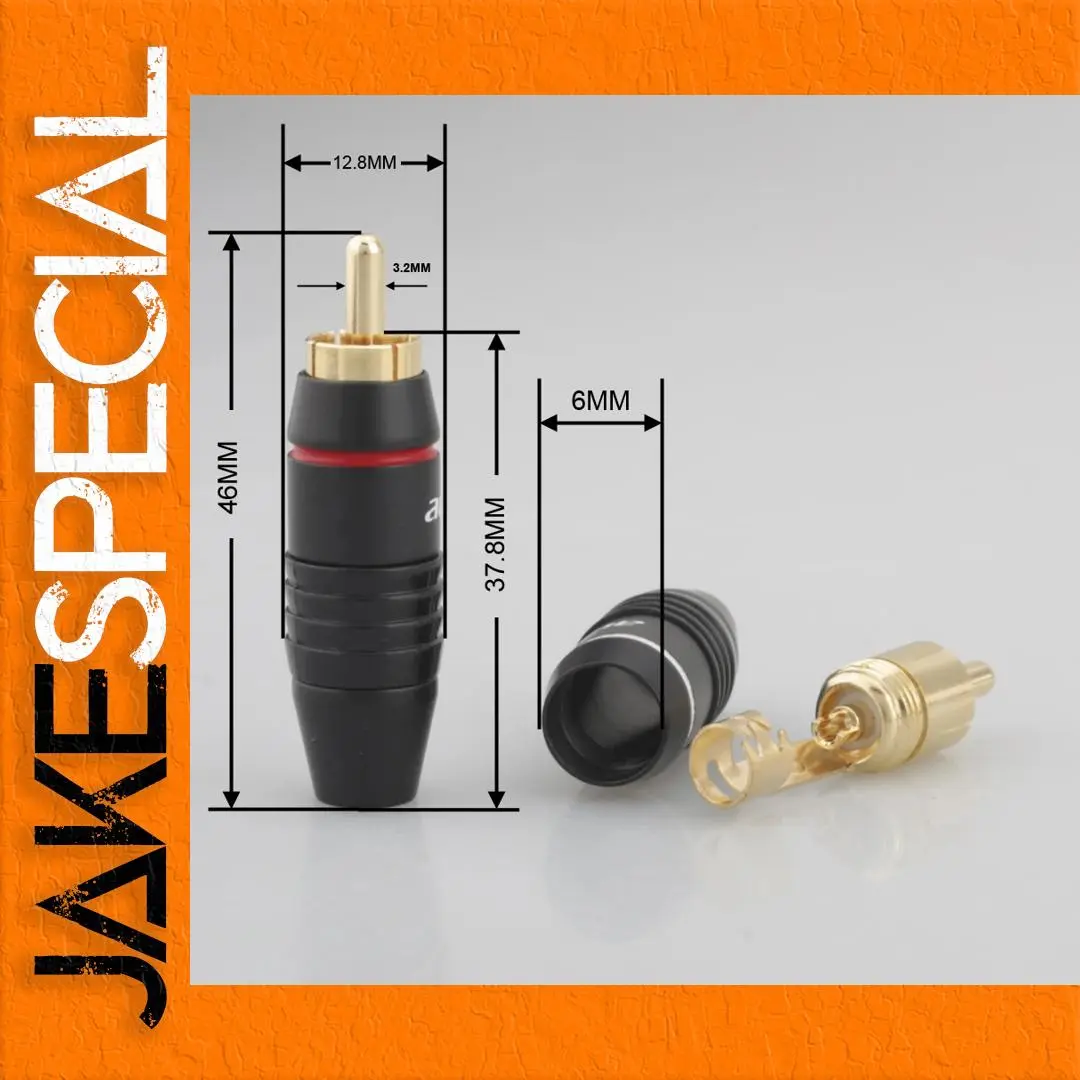 50 Pack Gold-Plated RCA Male Plugs for Audio 1 50 Pack Gold-Plated RCA Male Plugs for Audio