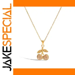 Cherry Pendant Necklace for Women in Stainless Steel