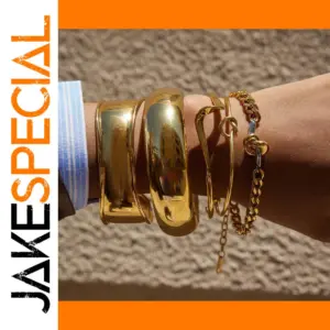 Gold Stainless Steel Cuff Bracelet for Women