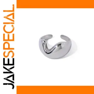 Stainless Steel Women's Half Heart Ring