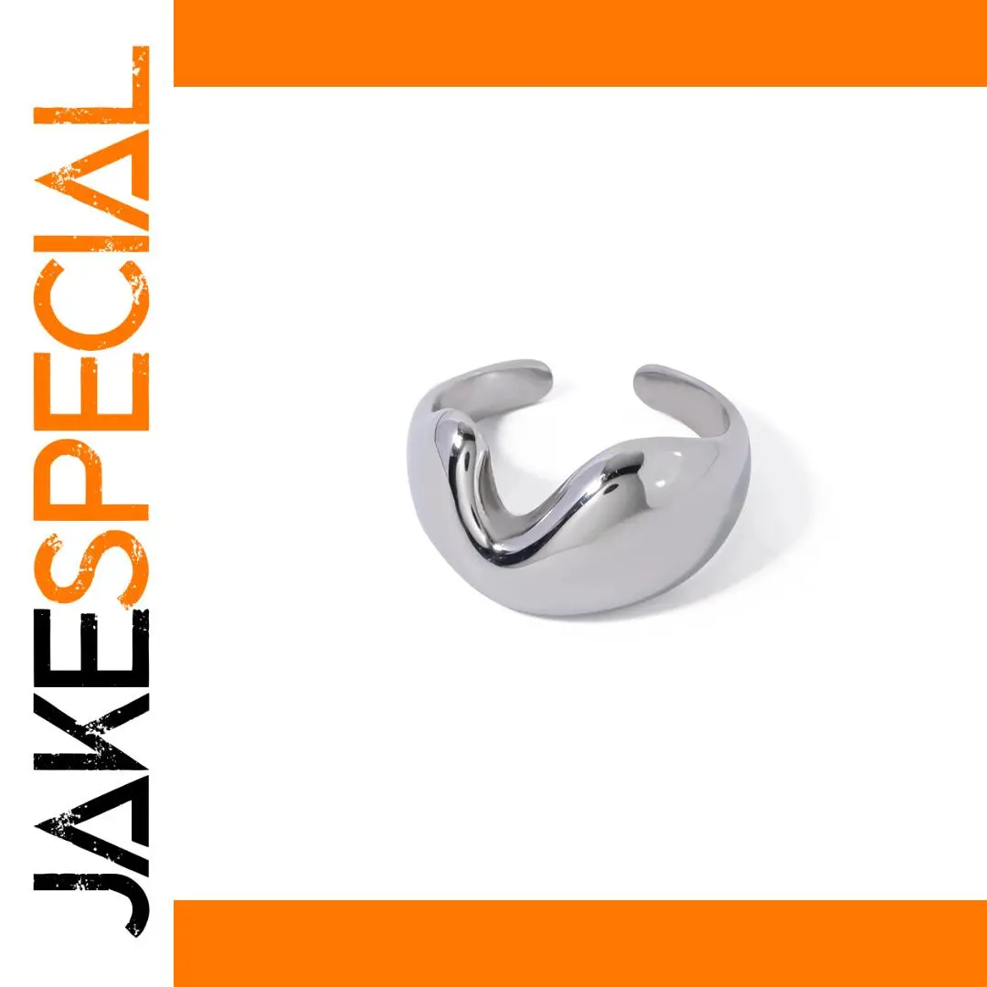 Stainless Steel Women's Half Heart Ring 1 Stainless Steel Women's Half Heart Ring