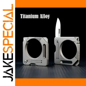 Titanium Alloy Keychain with Folding Blade