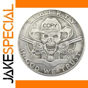 Vintage 1961 Gothic Skull Coin for Collectors