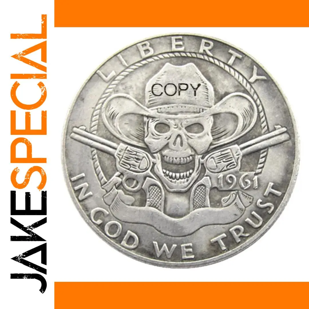 Vintage 1961 Gothic Skull Coin for Collectors 1 Vintage 1961 Gothic Skull Coin for Collectors