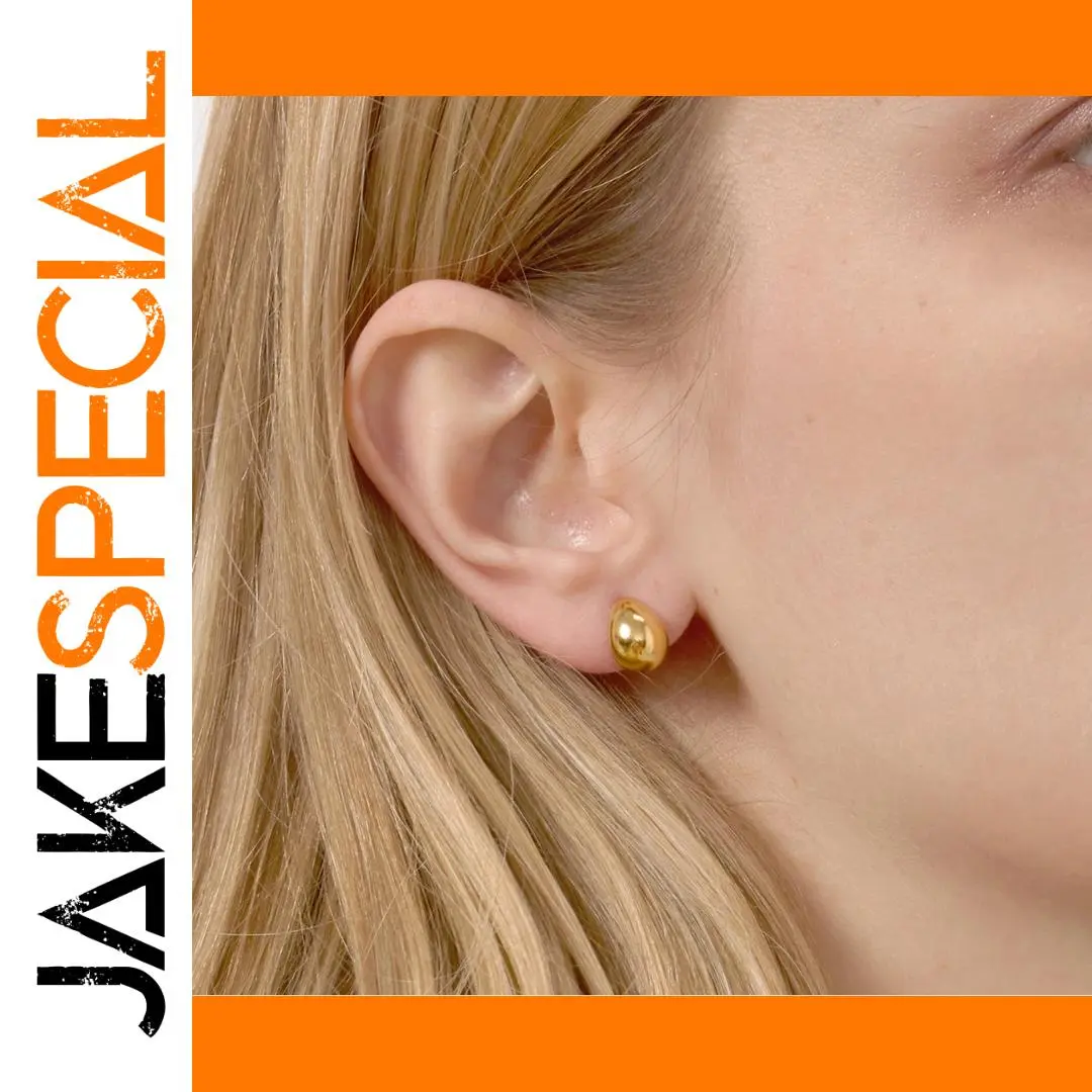 Gold Stainless Steel Drop Earrings for Women 1 Gold Stainless Steel Drop Earrings for Women