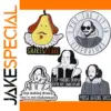 Colorful Shakespeare Literary Brooch Set