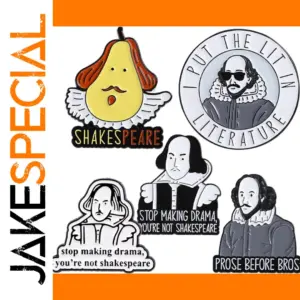 Colorful Shakespeare Literary Brooch Set