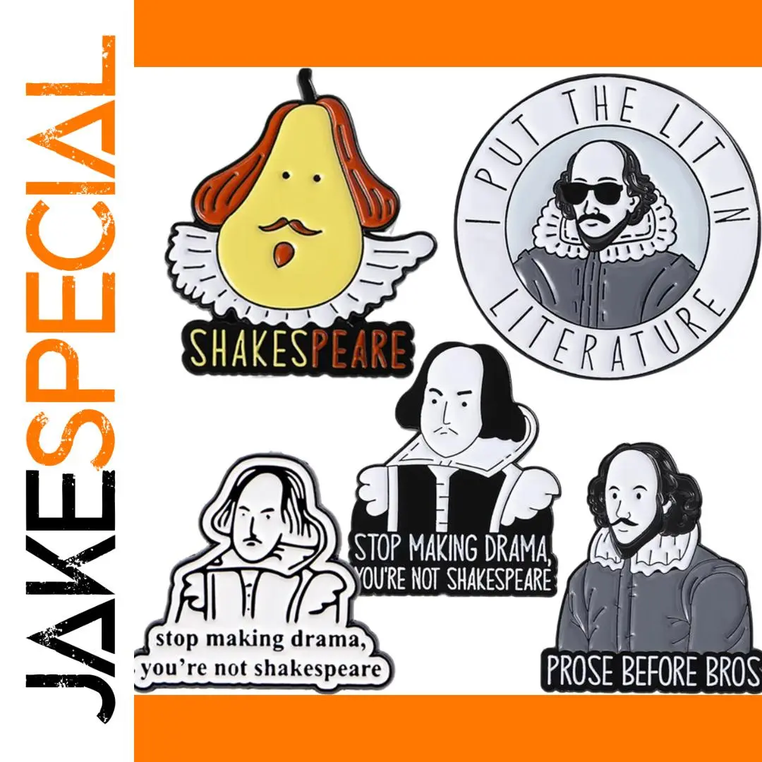 Colorful Shakespeare Literary Brooch Set 1 Colorful Shakespeare Literary Brooch Set