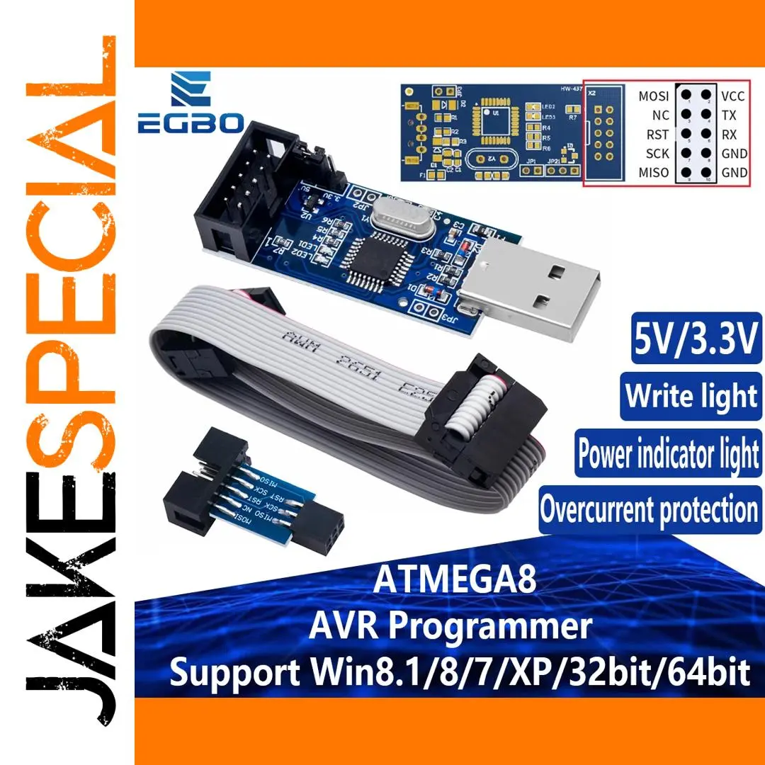 USBASP AVR Programmer Kit for Microcontrollers 1 USBASP AVR Programmer Kit for Microcontrollers