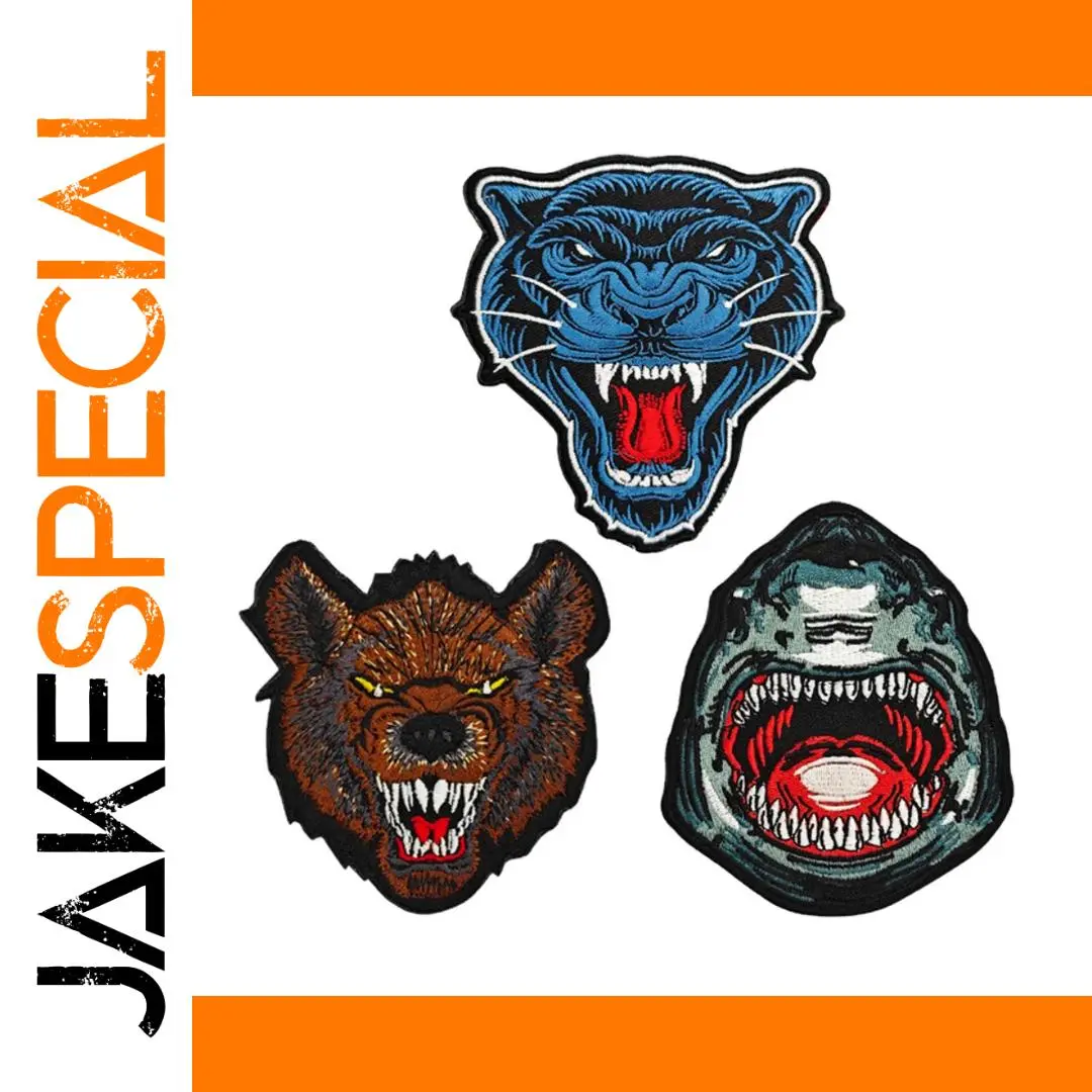 Fierce Animal Head Patch with 3D Embroidery 1 Fierce Animal Head Patch with 3D Embroidery