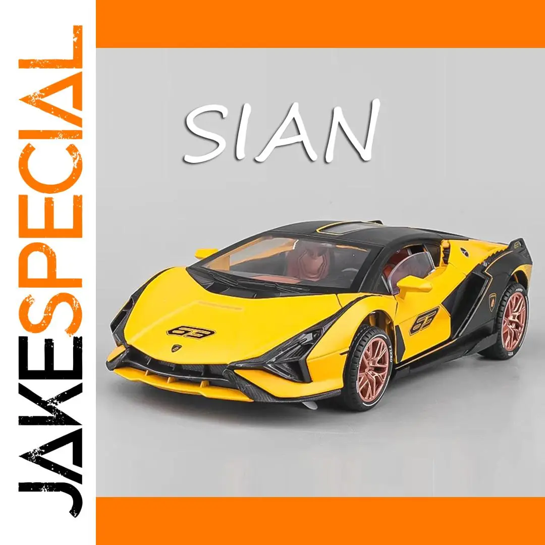 Lamborghini Sian 1:24 Diecast Model in Yellow 1 Lamborghini Sian 1:24 Diecast Model in Yellow