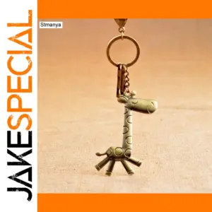 Antique Bronze Stainless Steel Giraffe Key Chain