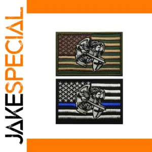 Saint Michael US Flag Embroidered Patch